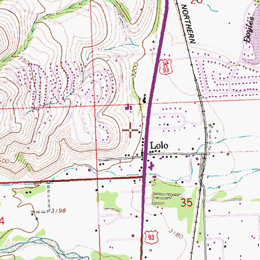 Topographic Map of Holiday Trailer Court, MT