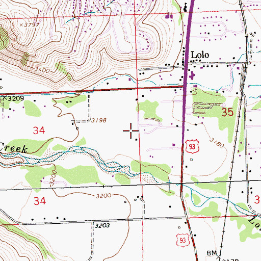 Topographic Map of Ahern Trailer Court, MT