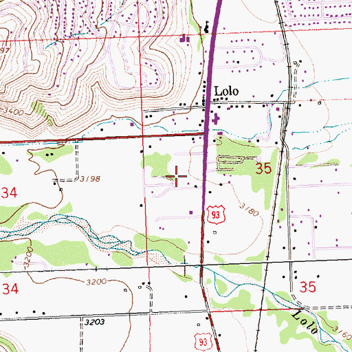 Topographic Map of Foleys Trailer Court, MT