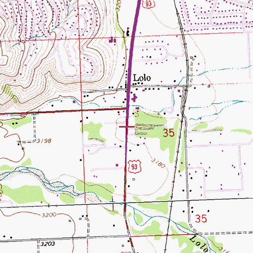 Topographic Map of Bitterroot Gateway Trailer Court, MT