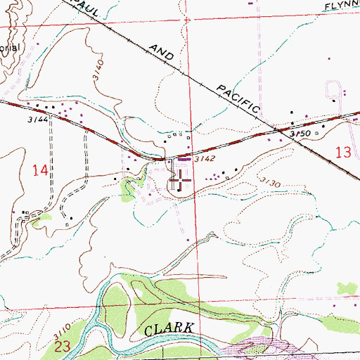 Topographic Map of Old Hellgate Village Trailer Park, MT