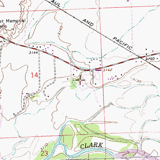Topographic Map of Green Field Mobile Home Park, MT