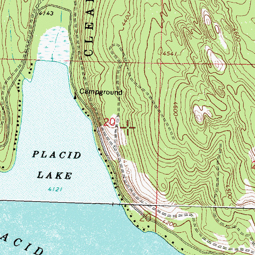 Topographic Map of Placid Lake State Park, MT