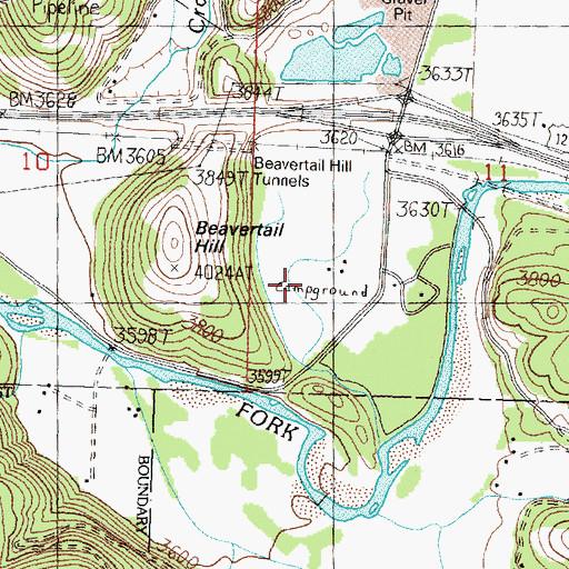 Topographic Map of Beavertail Hill State Park, MT