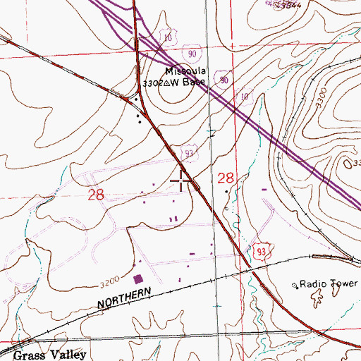 Topographic Map of Jellystone RV Park, MT