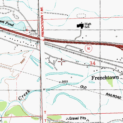 Topographic Map of King Ranch Golf Course, MT