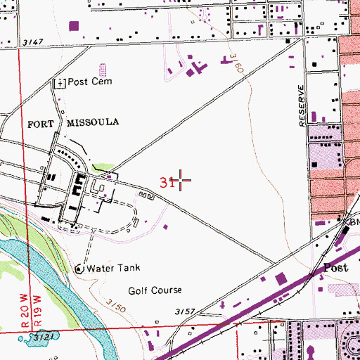 Topographic Map of Larchmont Golf Course, MT