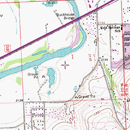 Topographic Map of Linda Vista Public Golf Course, MT
