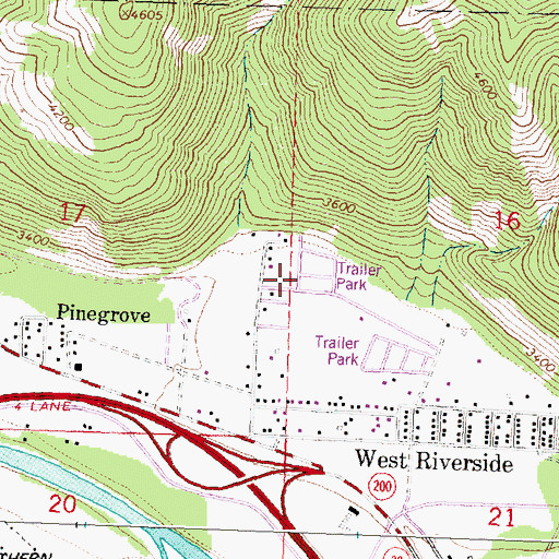 Topographic Map of Greenland Park Trailer Court, MT