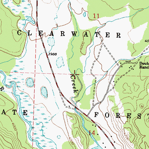 Topographic Map of Double Arrow Golf Resort, MT