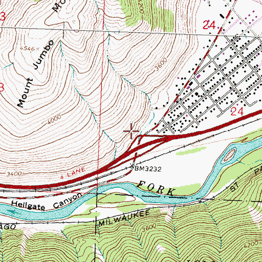 Topographic Map of Hell Gate and Missoula Historical Marker, MT
