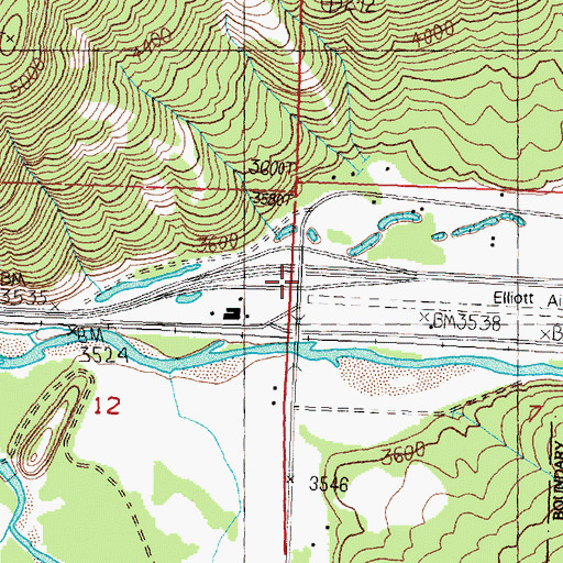 Topographic Map of Interchange 126, MT