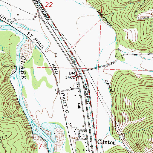 Topographic Map of Interchange 121, MT
