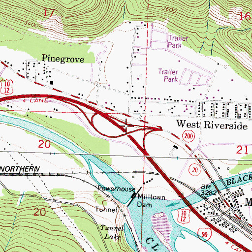 Topographic Map of Interchange 110, MT