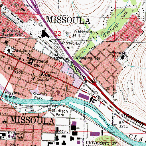 Topographic Map of Interchange 105, MT