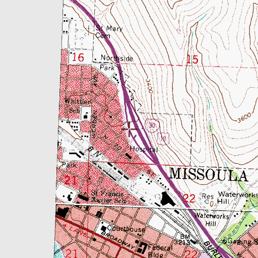 Topographic Map of Interchange 104, MT