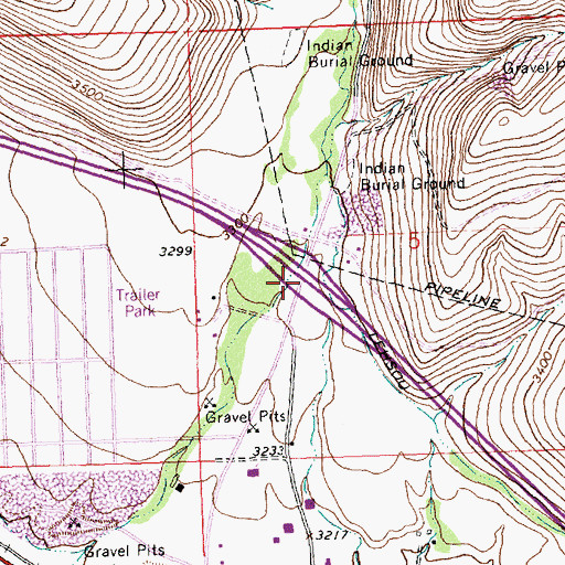 Topographic Map of Interchange 101, MT