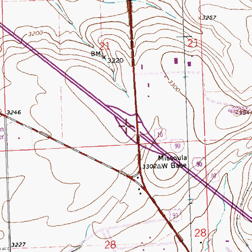 Topographic Map of Interchange 96, MT