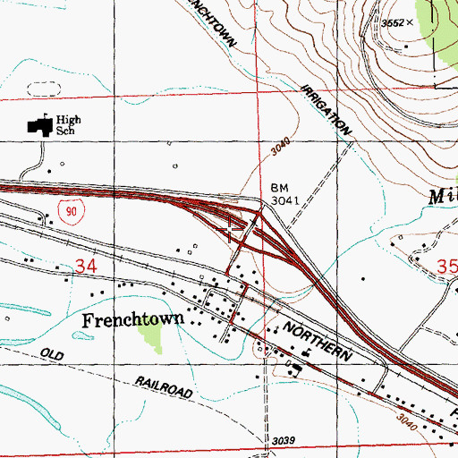 Topographic Map of Interchange 89, MT