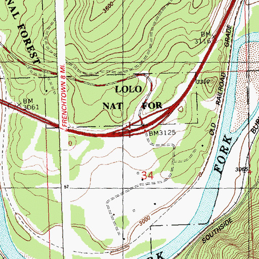 Topographic Map of Interchange 82, MT