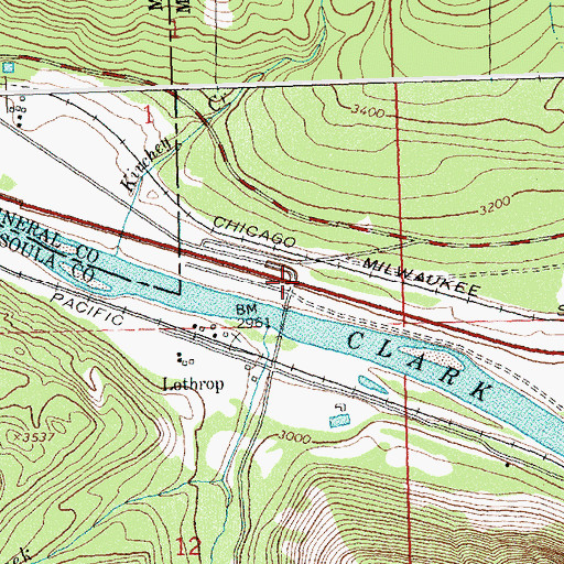 Topographic Map of Interchange 77, MT