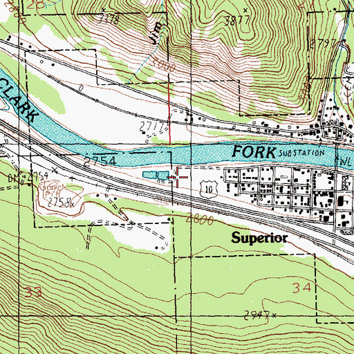 Topographic Map of Westside Field, MT