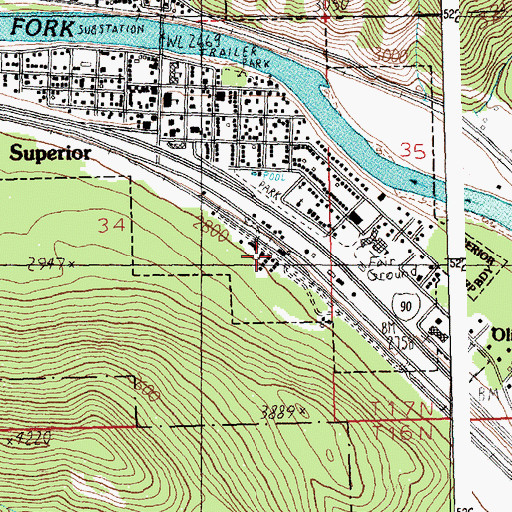 Topographic Map of The Church of Jesus Christ of Latter Day Saints, MT