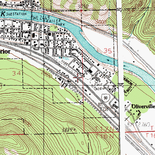 Topographic Map of Jehovah's Witness Kingdom Hall, MT