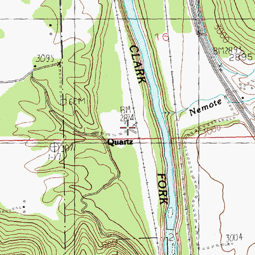 Topographic Map of Quartz (historical), MT