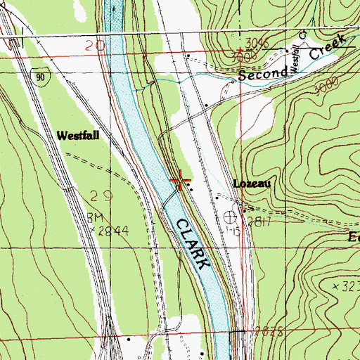 Topographic Map of Lozeau Post Office (historical), MT