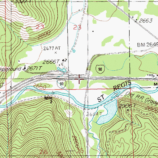 Topographic Map of Kinneys Spur (historical), MT