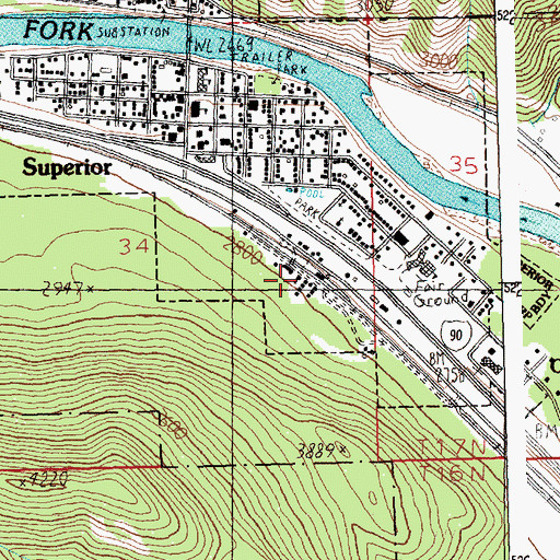 Topographic Map of Iron Mountain School (historical), MT