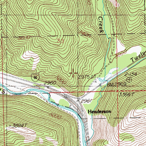 Topographic Map of Henderson (historical), MT