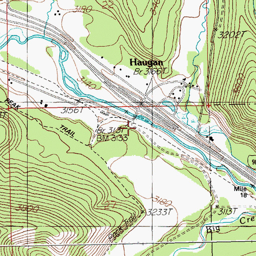 Topographic Map of Haugan Post Office (historical), MT