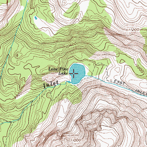 Topographic Map of Lone Pine Lake, CO