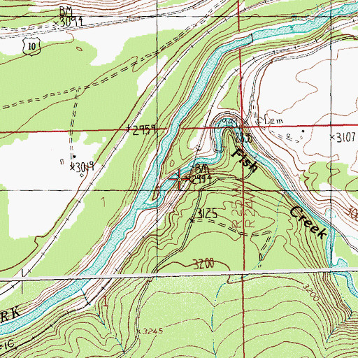 Topographic Map of Fish Creek School (historical), MT
