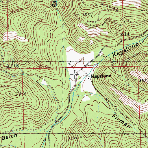 Topographic Map of Keystone Post Office (historical), MT