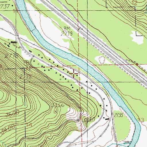 Topographic Map of Cedars, MT
