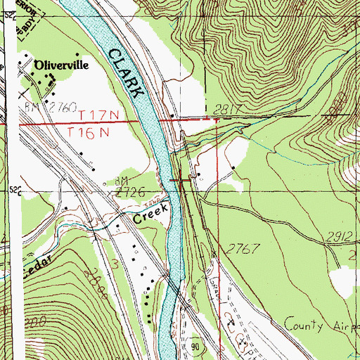 Topographic Map of Cedar Mouth (historical), MT