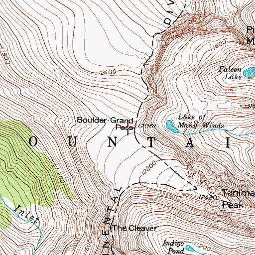 Topographic Map of Boulder-Grand Pass, CO