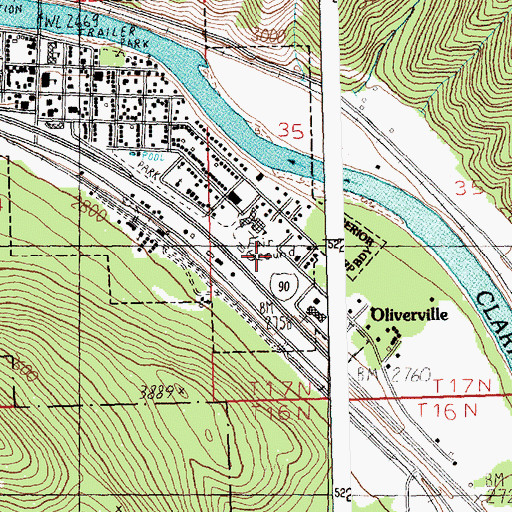 Topographic Map of Mineral County Fairgrounds, MT