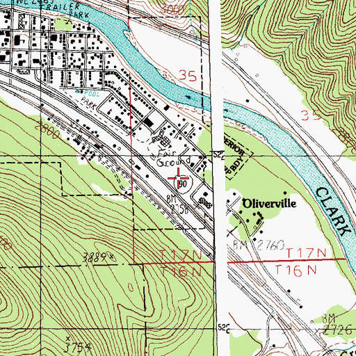 Topographic Map of Superior Elementary School, MT