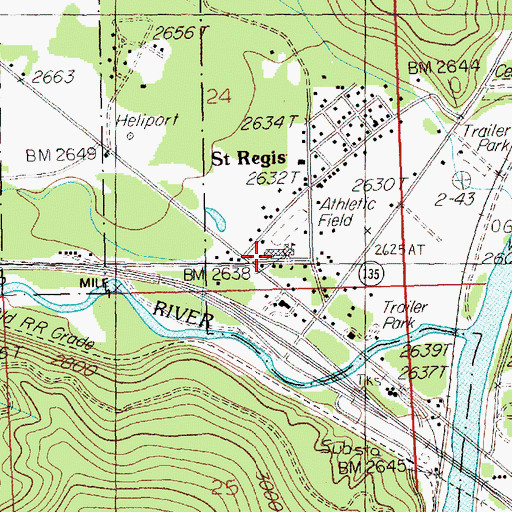 Topographic Map of Saint Regis Public Schools, MT