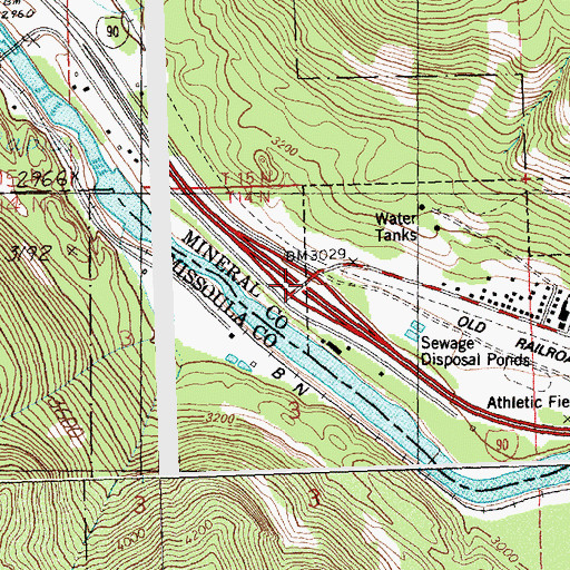 Topographic Map of Interchange 75, MT