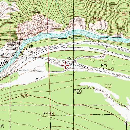 Topographic Map of Interchange 66, MT