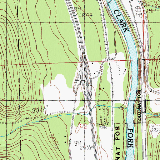 Topographic Map of Interchange 55, MT