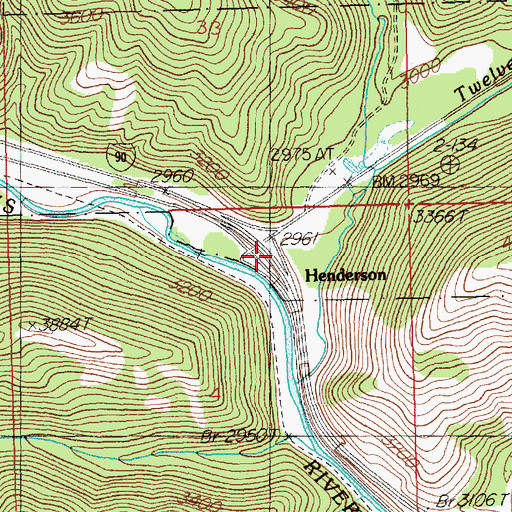 Topographic Map of Interchange 22, MT