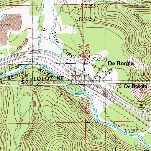 Topographic Map of Interchange 18, MT