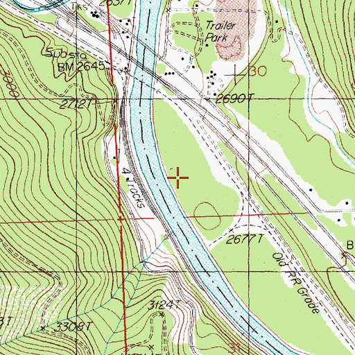 Topographic Map of Trestle Creek Golf Club, MT