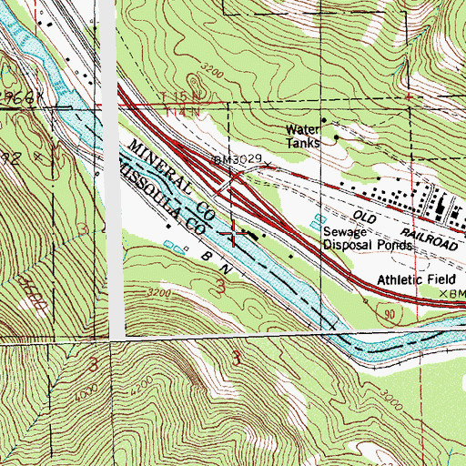 Topographic Map of River Edge Resort, MT
